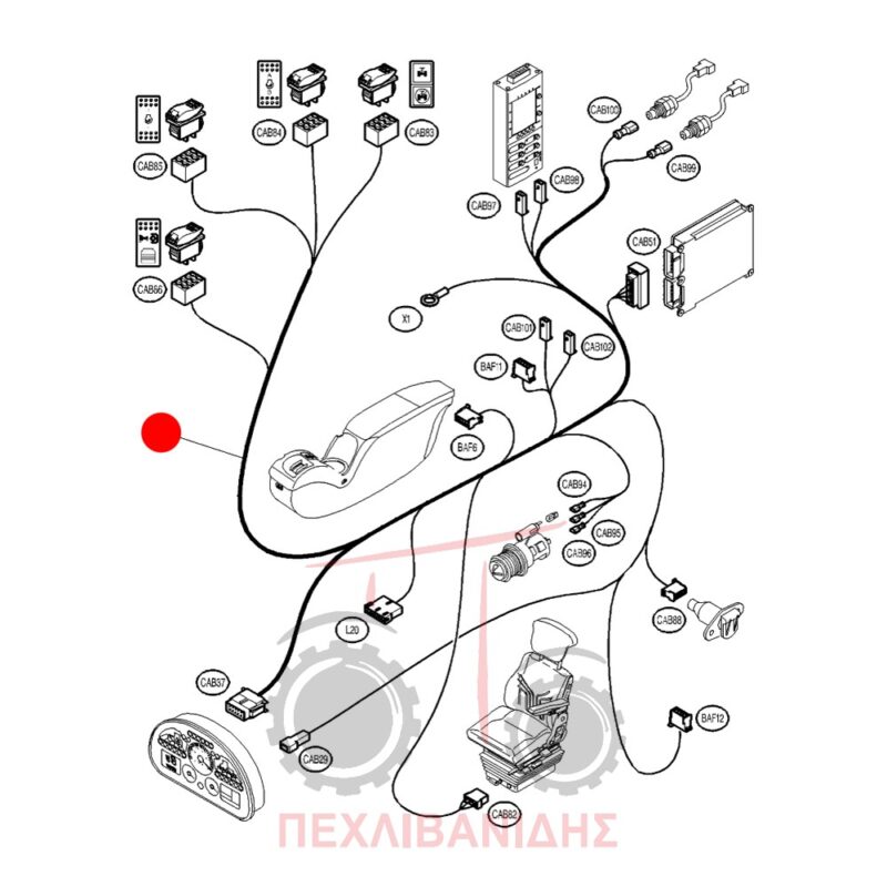 Καλώδιο πλαϊνού μπράτσου Massey Ferguson 6400