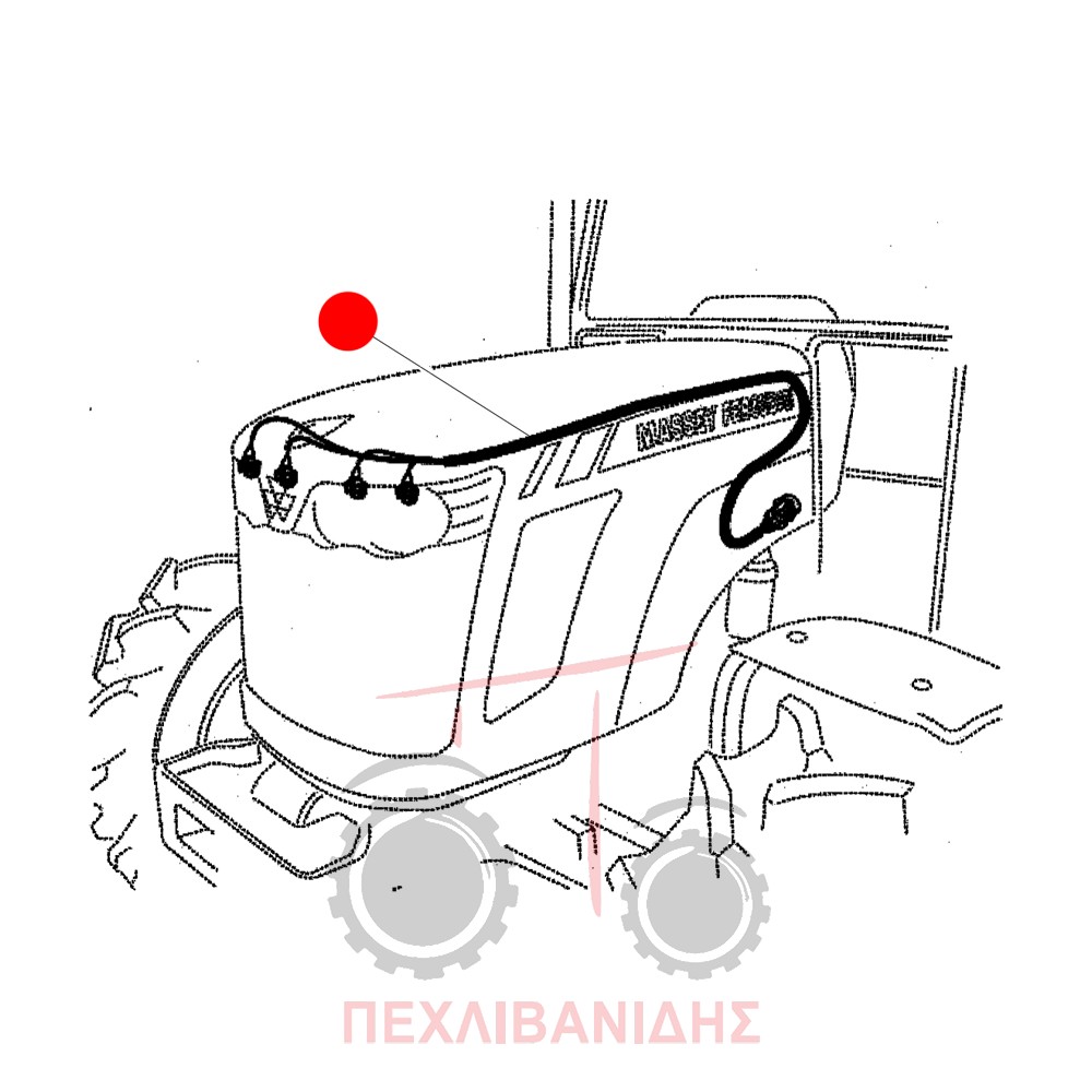 Καλωδίωση καπό μπροστά φώτα Massey Ferguson 3600