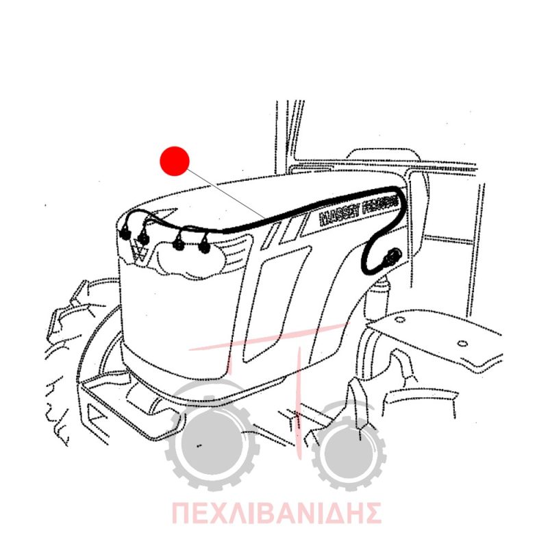 Καλωδίωση καπό μπροστά φώτα Massey Ferguson 3600