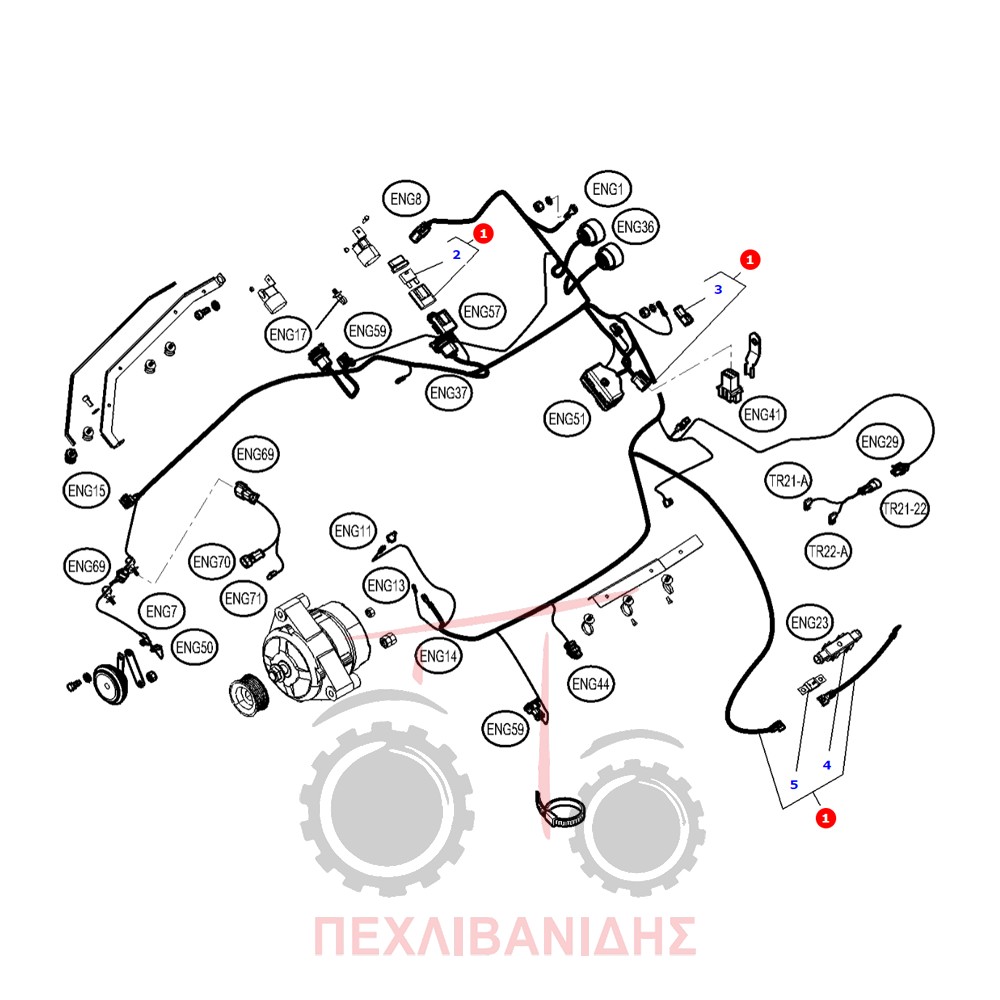 Καλωδίωση μηχανής Massey Ferguson 5445-5455-5460