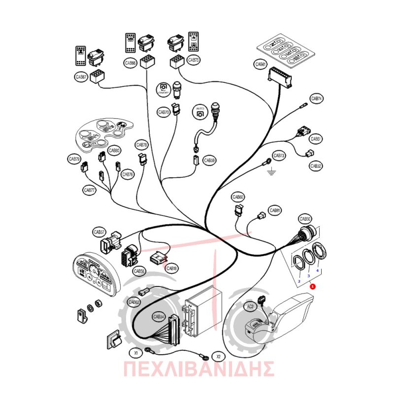 Καλωδίωση ταμπλό & υδραυλικών Massey Ferguson 7465-7475-7480-7490-7495 Καλωδίωση ταμπλό & υδραυλικών Massey Ferguson 7465-7475-7480-7490-7495