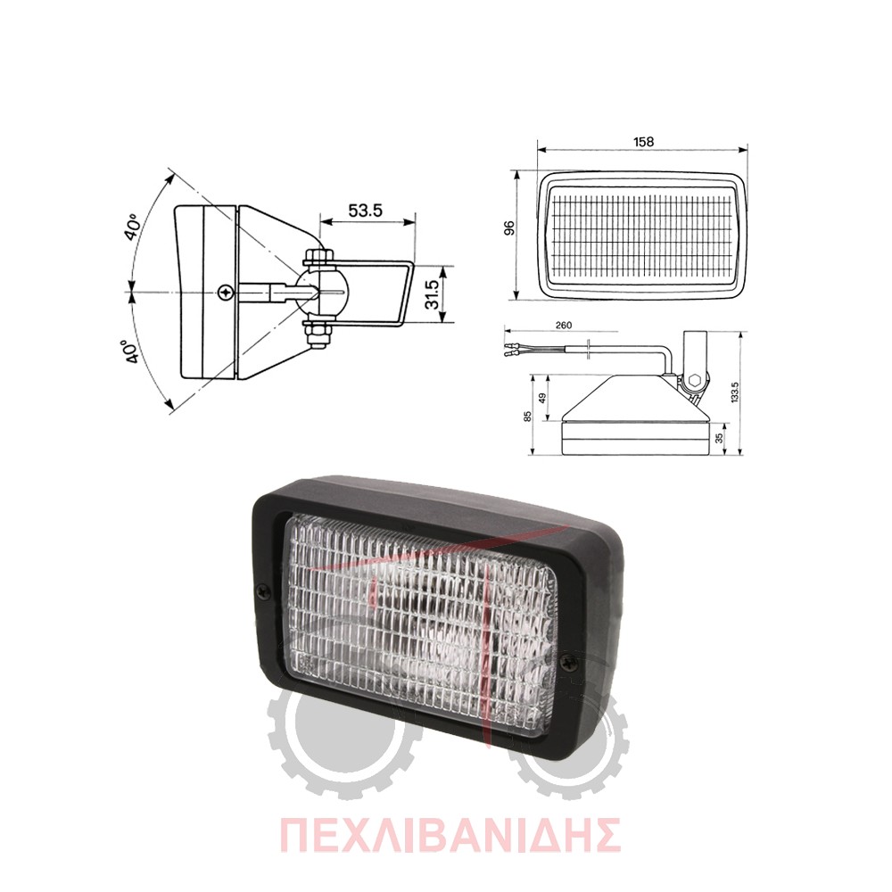 Δεξί φανάρι εργασίας Massey Ferguson 342-350-355-375-390