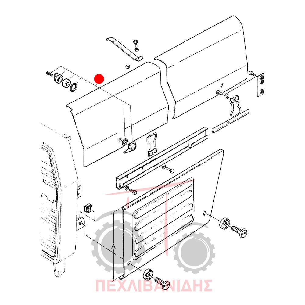 Σετ πλαϊνό χερουλάκι καπό Massey Ferguson 365-375-390-398-399