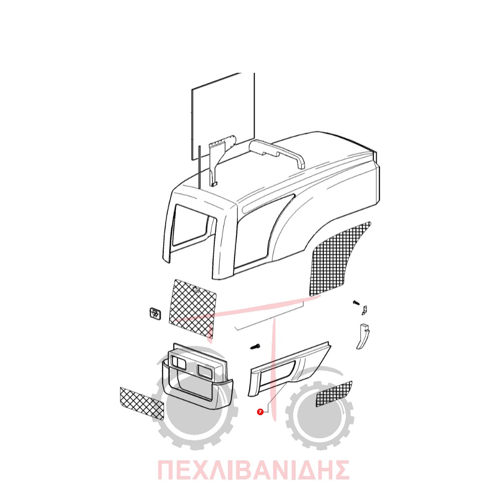 Πλαϊνό αριστερό καπάκι καπό Massey Ferguson 3315-3325-3330-3340-3425-3435