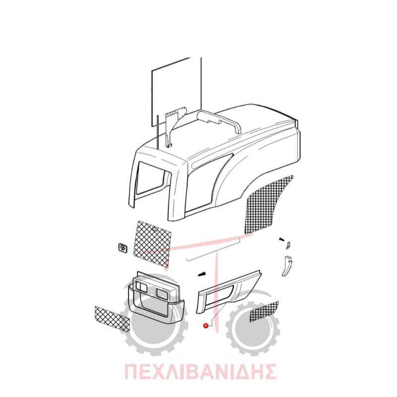 Πλαϊνό αριστερό καπάκι καπό Massey Ferguson 3315-3325-3330-3340-3425-3435 Πλαϊνό αριστερό καπάκι καπό Massey Ferguson 3315-3325-3330-3340-3425-3435