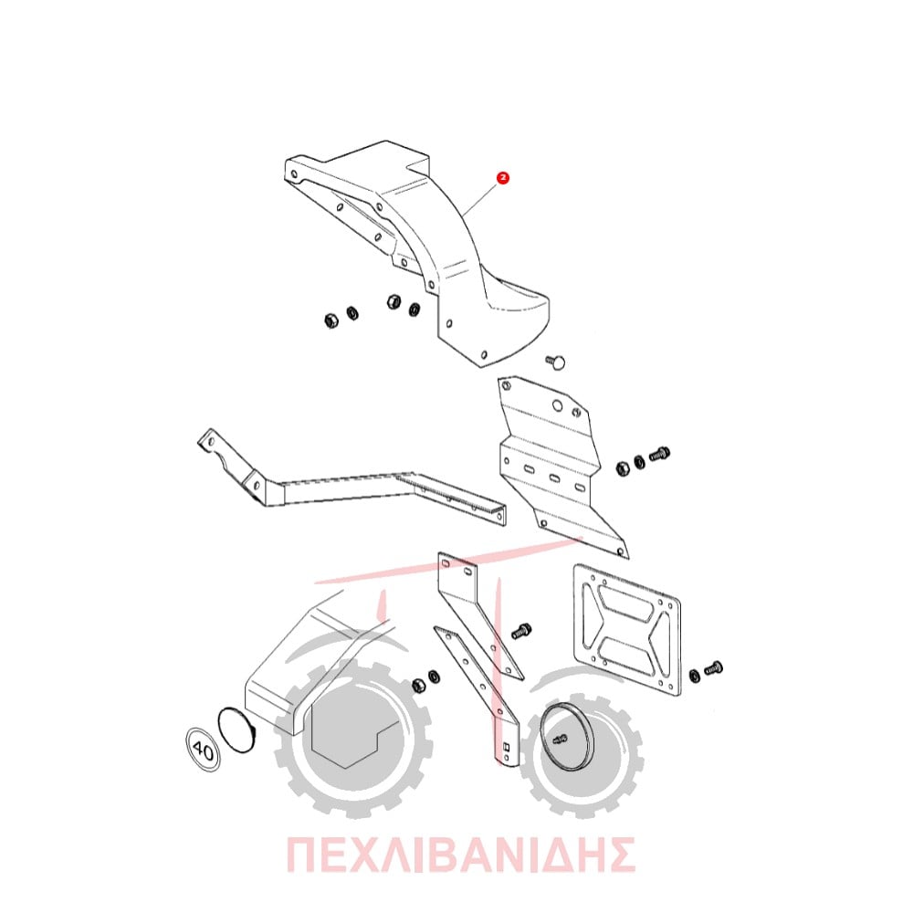 Πίσω αριστερή προέκταση φτερού πλαστική Massey Ferguson 3300-3400