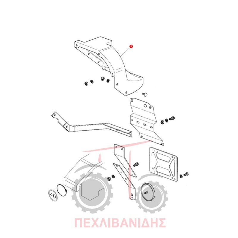 Πίσω αριστερή προέκταση φτερού πλαστική Massey Ferguson 3300-3400