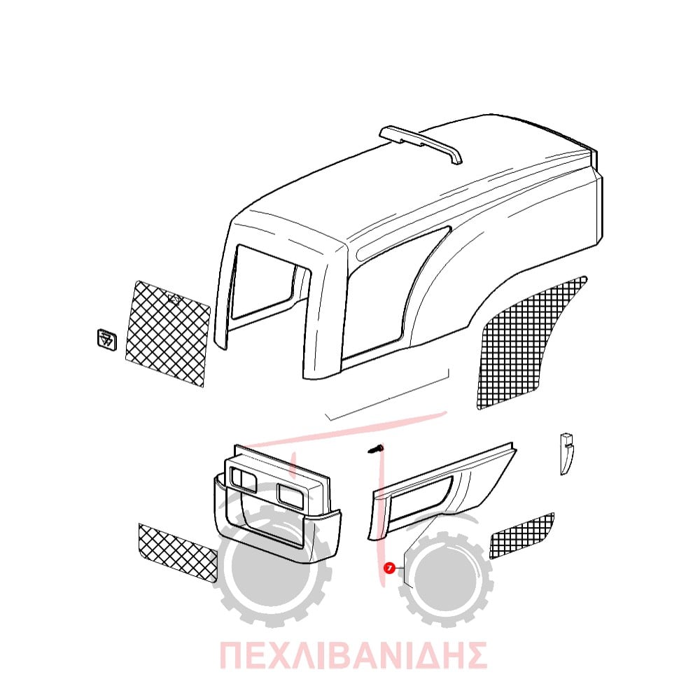Αριστερό καπάκι καπό Massey Ferguson 3300-3400