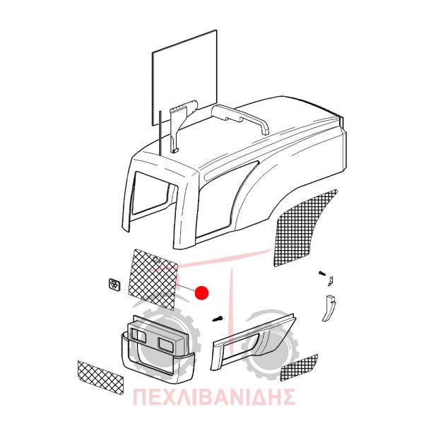 Μπροστά πάνω σίτα μάσκας καπό Massey Ferguson 3300-3400