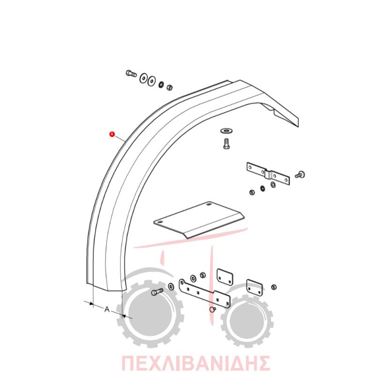 Πλαϊνή αριστερή προέκταση φτερού Massey Ferguson 3300-3400