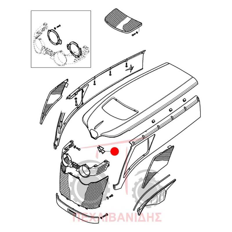 Σήμα μάσκας Massey Ferguson 3625-3635-3645-3655
