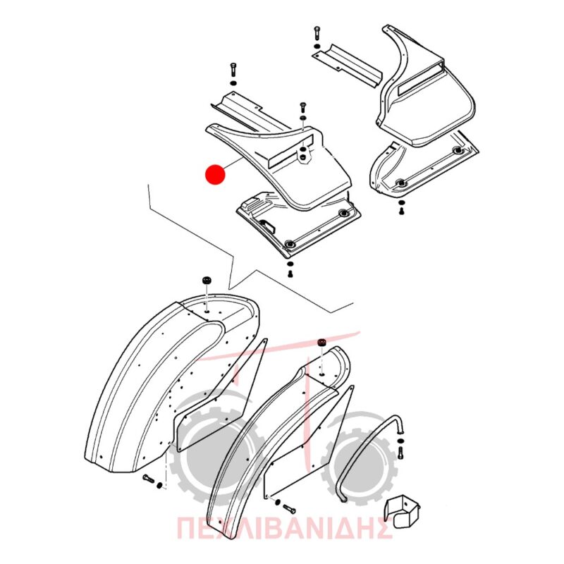 Πίσω αριστερή προέκταση φτερού Massey Ferguson 3600 Πίσω αριστερή προέκταση φτερού Massey Ferguson 3600