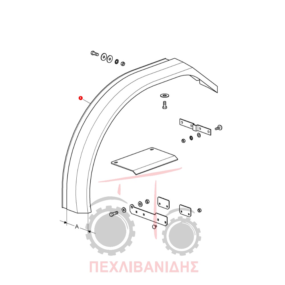 Δεξιά προέκταση φτερού Massey Ferguson 3425-3435-3445-3455