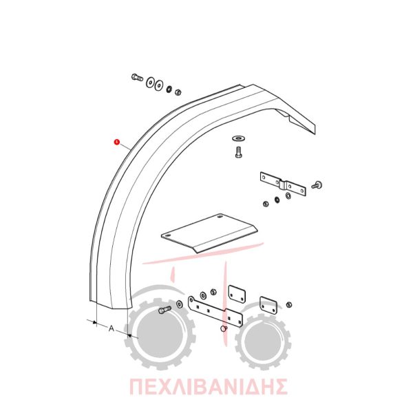 Δεξιά προέκταση φτερού Massey Ferguson 3425-3435-3445-3455