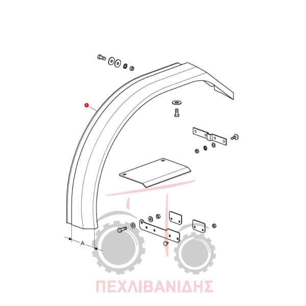 Αριστερή προέκταση φτερού Massey Ferguson 3425-3435-3445-3455