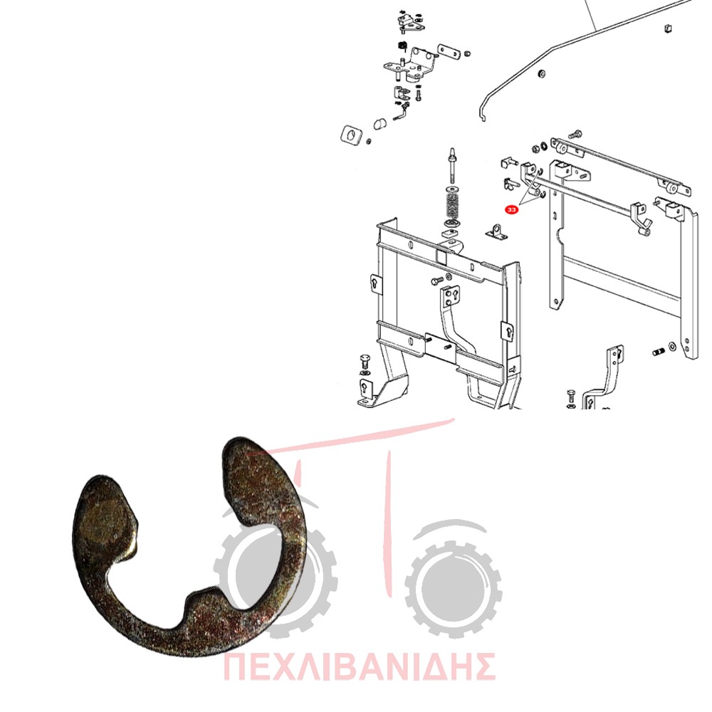 Ασφάλεια μηχανισμού καπό Massey Ferguson 3300-3400