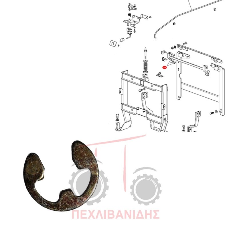 Ασφάλεια μηχανισμού καπό Massey Ferguson 3300-3400