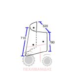 Τζάμι πίσω Massey Ferguson 4200-4300 Τζάμι πίσω Massey Ferguson 4200-4300