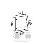 Τζάμι πίσω Massey Ferguson 4200-4300 Τζάμι πίσω Massey Ferguson 4200-4300