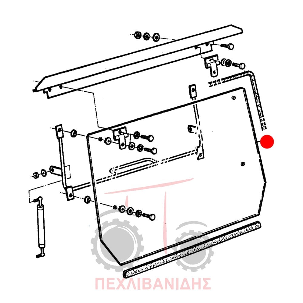 Πίσω τζάμι καμπίνας Massey Ferguson 265-290-298