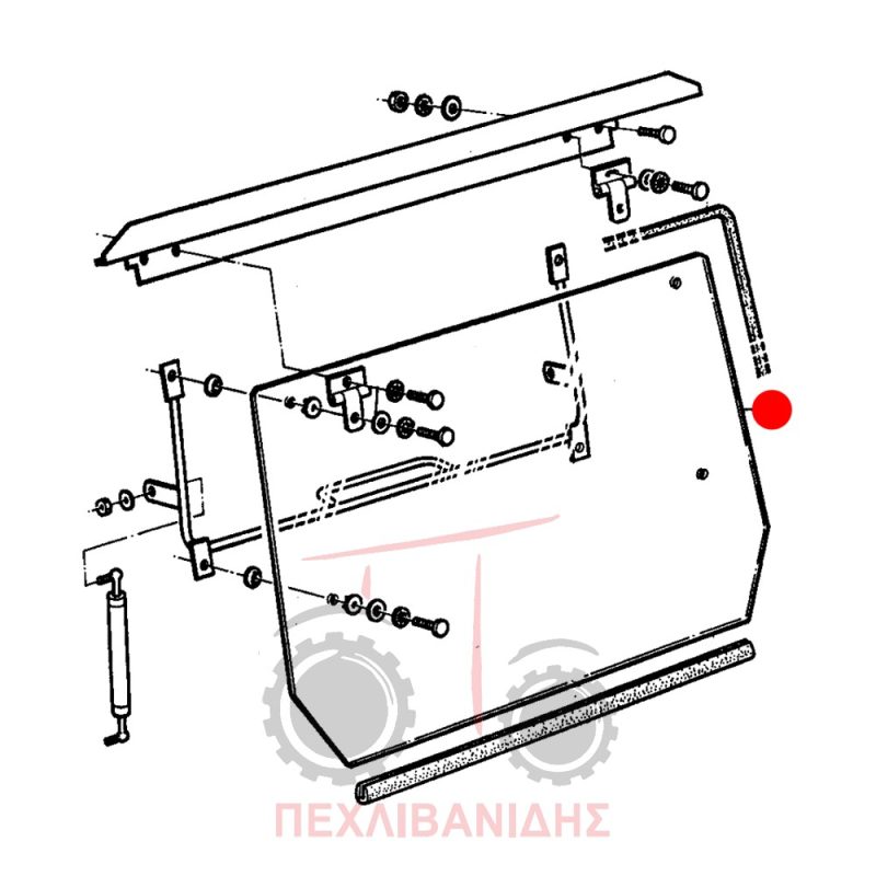 Πίσω τζάμι καμπίνας Massey Ferguson 265-290-298 Πίσω τζάμι καμπίνας Massey Ferguson 265-290-298