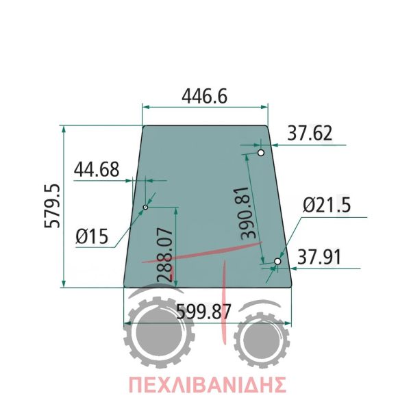 Τζάμι καμπίνας Massey Ferguson 390-398-399