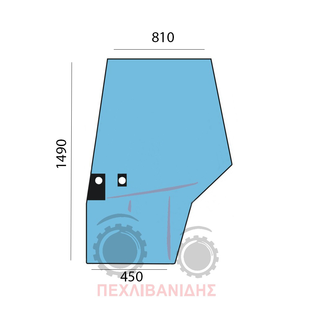 Αριστερό τζάμι πόρτας Massey Ferguson 6100-8100