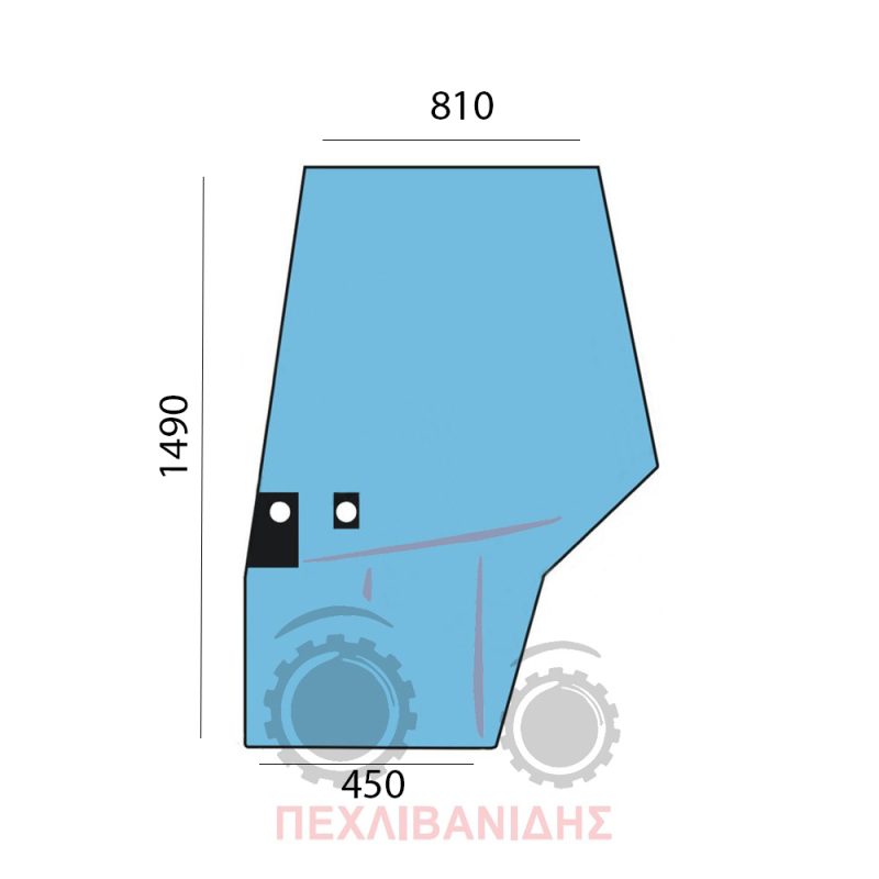 Αριστερό τζάμι πόρτας Massey Ferguson 6100-8100 Αριστερό τζάμι πόρτας Massey Ferguson 6100-8100