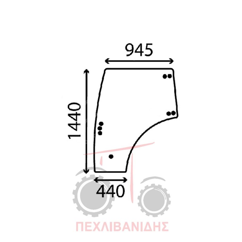 Τζάμι πόρτας Landini Rex Τζάμι πόρτας Landini Rex