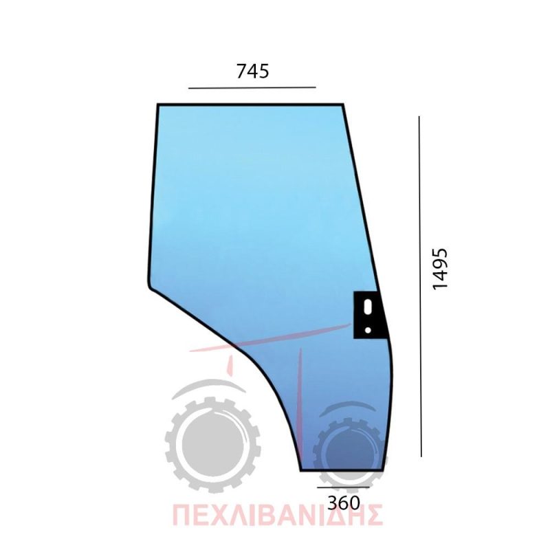 Δεξί τζάμι πόρτας Massey Ferguson 4200-4300 Δεξί τζάμι πόρτας Massey Ferguson 4200-4300