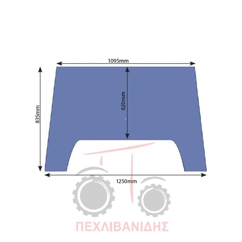 Μπροστά τζάμι καμπίνας Massey Ferguson 365-375-395-398-399 Μπροστά τζάμι καμπίνας Massey Ferguson 365-375-395-398-399