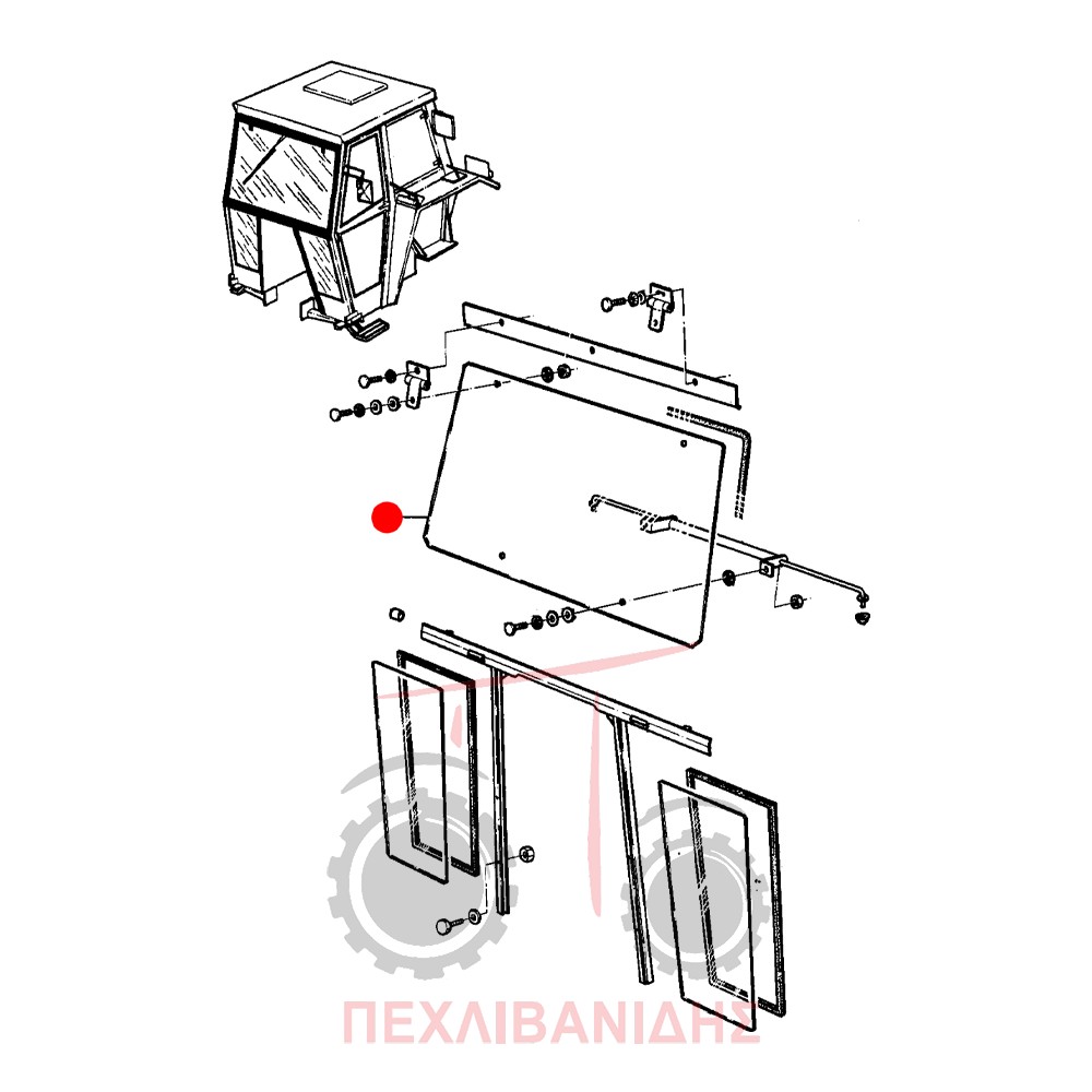 Μπροστά τζάμι καμπίνας Massey Ferguson 265-275-290-298