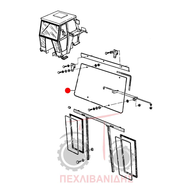 Μπροστά τζάμι καμπίνας Massey Ferguson 265-275-290-298 Μπροστά τζάμι καμπίνας Massey Ferguson 265-275-290-298