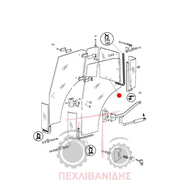 Τζάμι καμπίνας Massey Ferguson 3300-3400