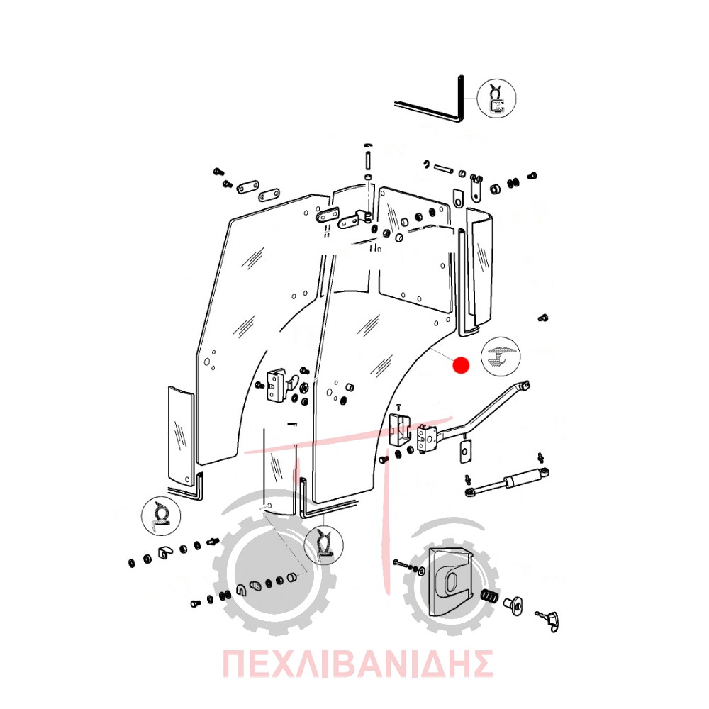 Τζάμι πόρτας Massey Ferguson 3300-3400