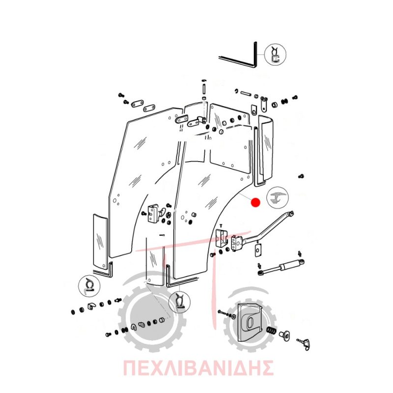 Τζάμι πόρτας Massey Ferguson 3300-3400