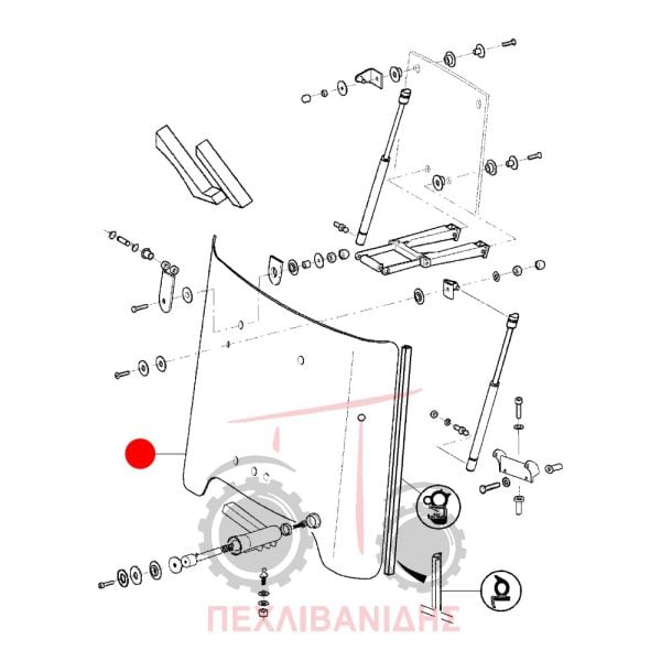 Μπροστά ανοιγόμενο τζάμι καμπίνας Massey Ferguson 3300-3400