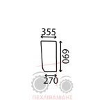 Τζάμι εμπρός Massey Ferguson 3635-3645-3650 Τζάμι εμπρός Massey Ferguson 3635-3645-3650