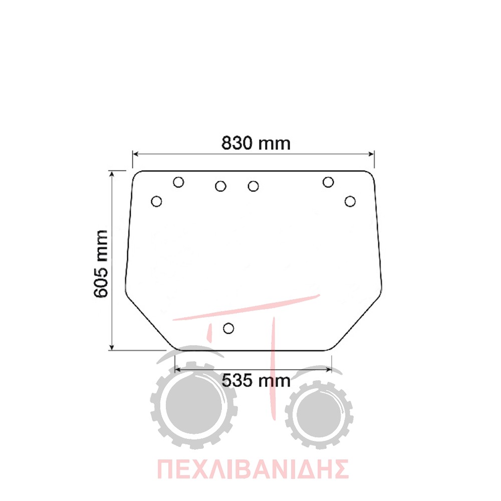 Παράθυρο καμπίνας Massey Ferguson 354F-364F-374F-394F