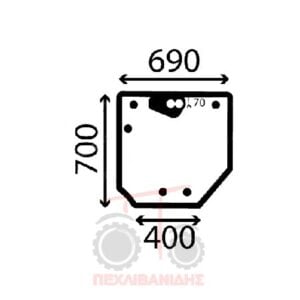 Tζάμι πίσω καμπίνας Massey Ferguson 3300-3400
