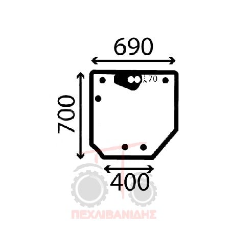 Tζάμι πίσω καμπίνας Massey Ferguson 3300-3400 Tζάμι πίσω καμπίνας Massey Ferguson 3300-3400