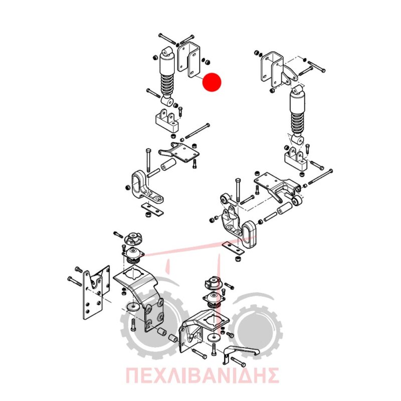 Δεξιά βάση αμορτισέρ καμπίνας Massey Ferguson 5475-5480