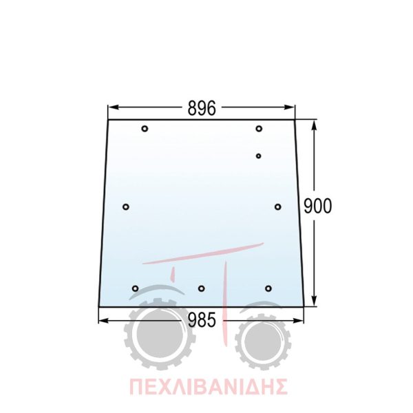 Τζάμι παραθύρου καμπίνας Massey Ferguson 3080-3125-3655-3690