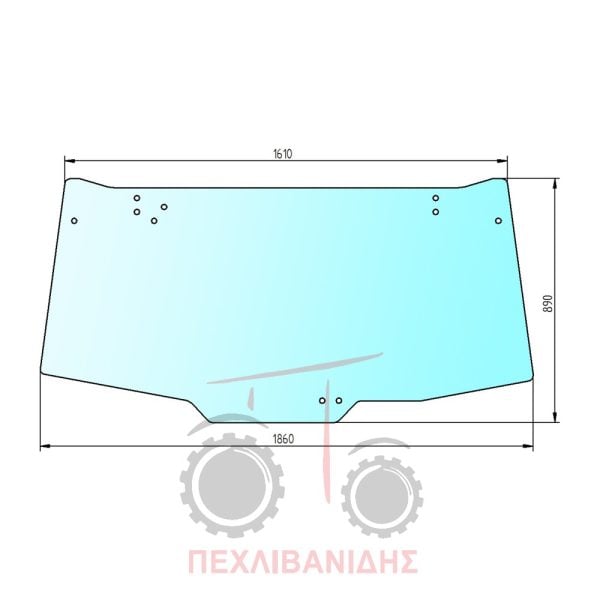 Τζάμι πίσω καμπίνας Massey Ferguson 8600