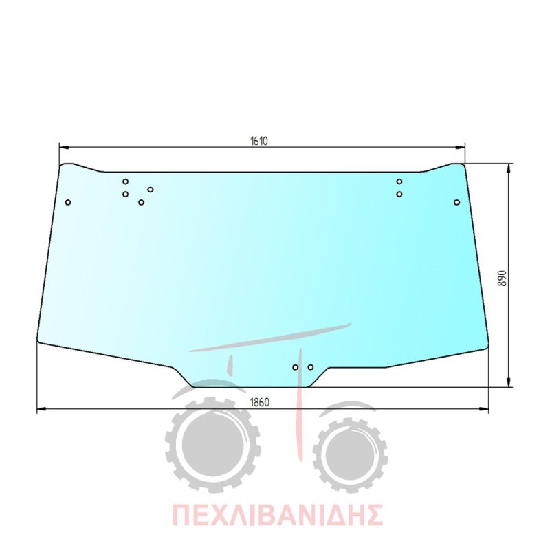 Τζάμι πίσω καμπίνας Massey Ferguson 8600 Τζάμι πίσω καμπίνας Massey Ferguson 8600