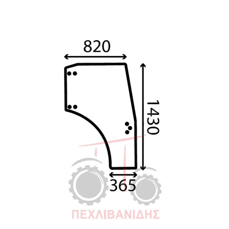 Τζάμι πόρτας Massey Ferguson 3300-3400