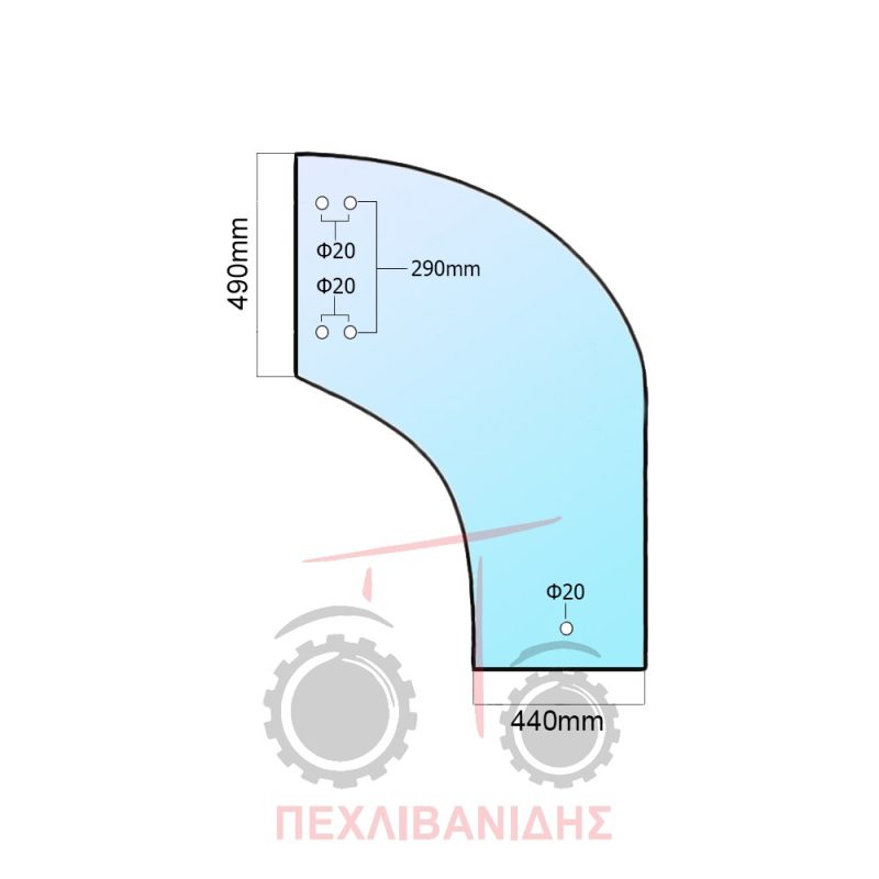 Τζάμι πόρτας Zilio Special Cab Massey Ferguson 3435F