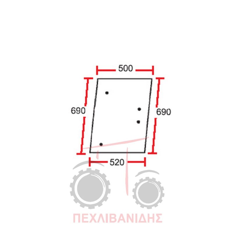 Τζάμι πλαϊνό αριστερό και δεξί Massey Ferguson 378-397-675-690-398-699