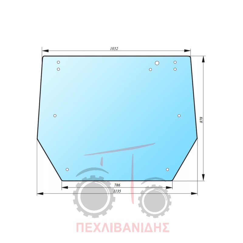 Πίσω τζάμι καμπίνας Massey Ferguson 4400