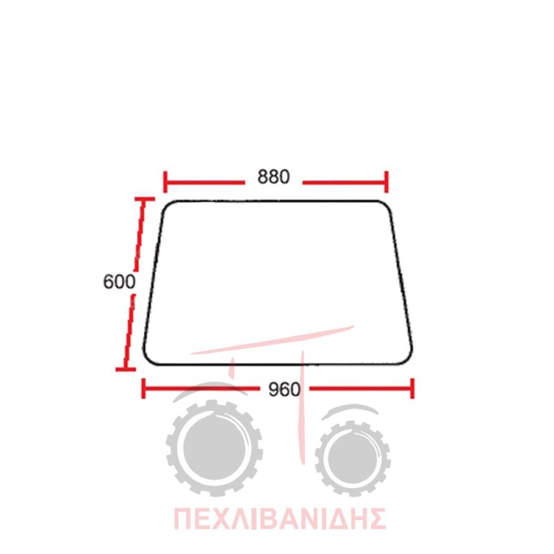 Τζάμι παραθύρου Massey Ferguson 575-590-595 Τζάμι παραθύρου Massey Ferguson 575-590-595